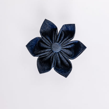 Denim Dog & Cat Bow Tie/Collar Flower