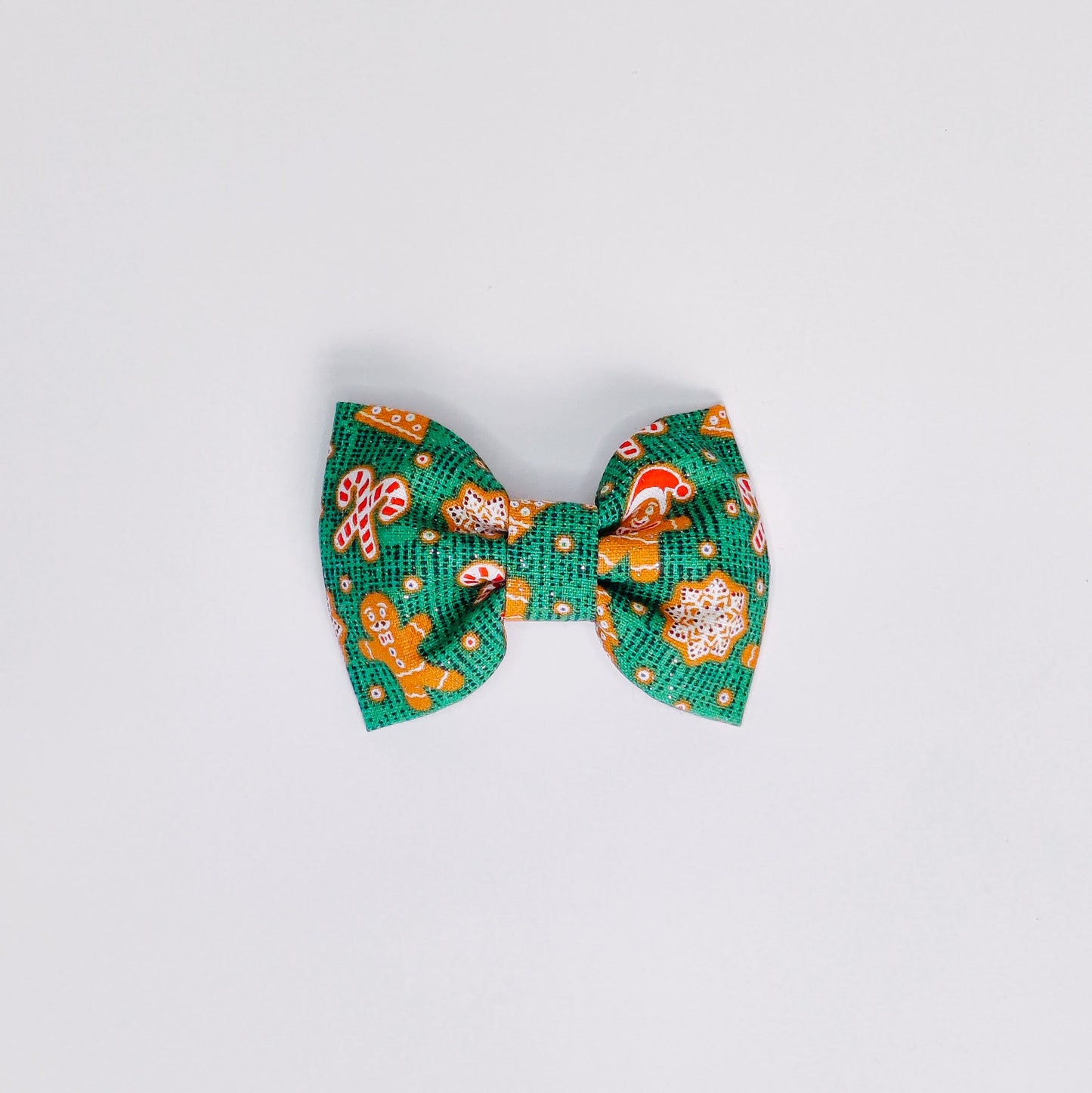 Gingerbread on Green Dog & Cat Bow Tie/Collar Flower