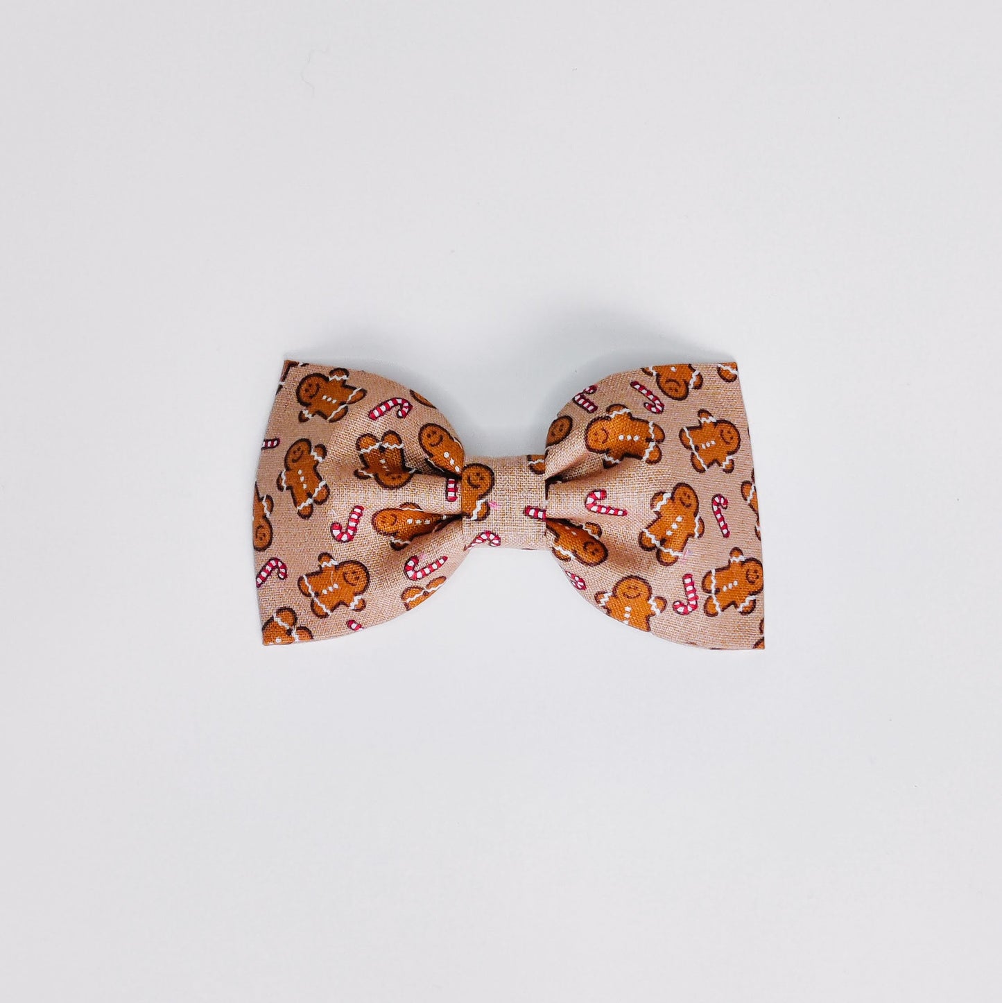 Gingerbread Men on Tan Dog & Cat Bow Tie/Collar Flower
