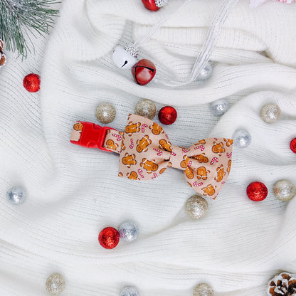 Gingerbread Man on Tan Dog Collar/ Cat Collar