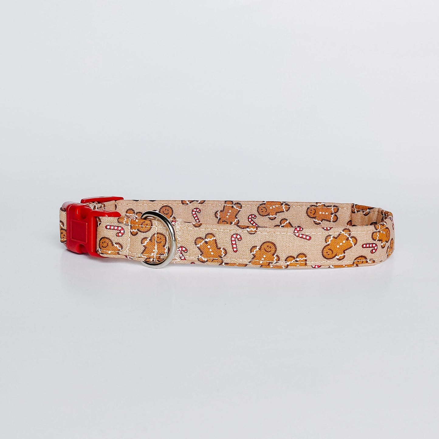 Gingerbread Man on Tan Dog Collar/ Cat Collar