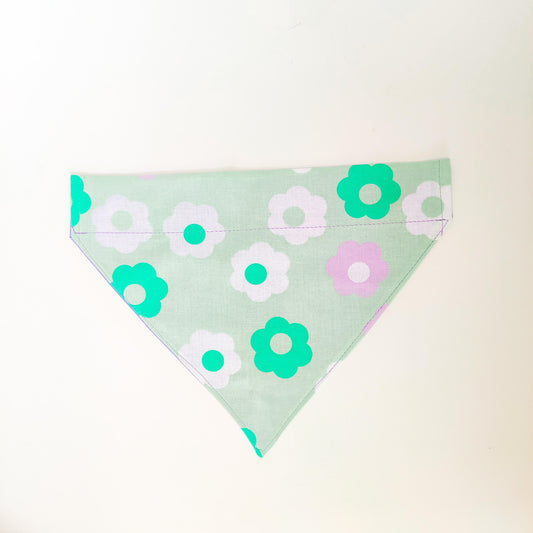 Green Groovy Daisies Dog Bandana & Cat Bandana