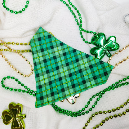 Paddy's Day Plaid Dog Bandana & Cat Bandana