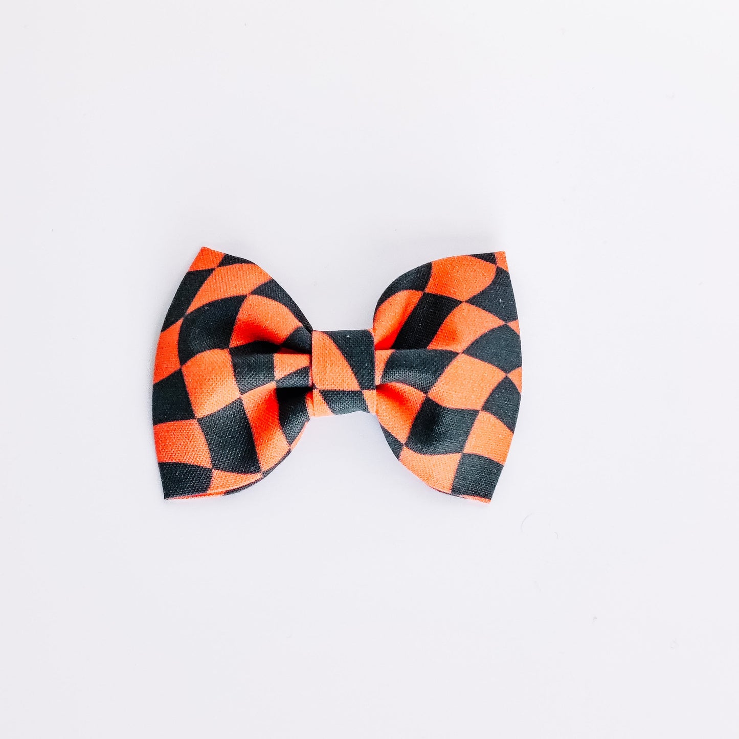 Halloween Checkerboard Dog & Cat Bow Tie/Collar Flower
