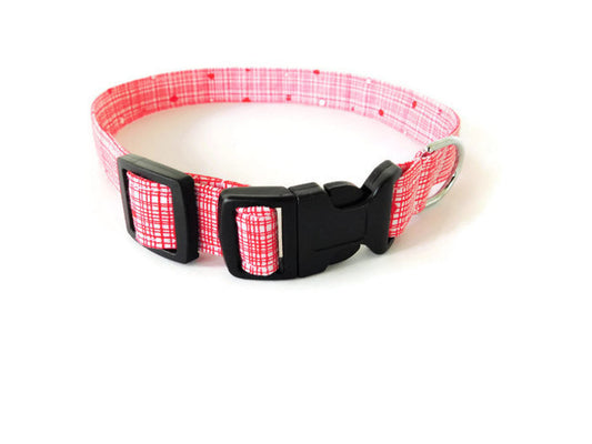 Red Crosshatch Collar - Charlotte's Pet