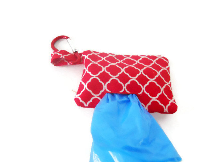 Red Quatrefoil Waste Bag Holder - Charlotte's Pet