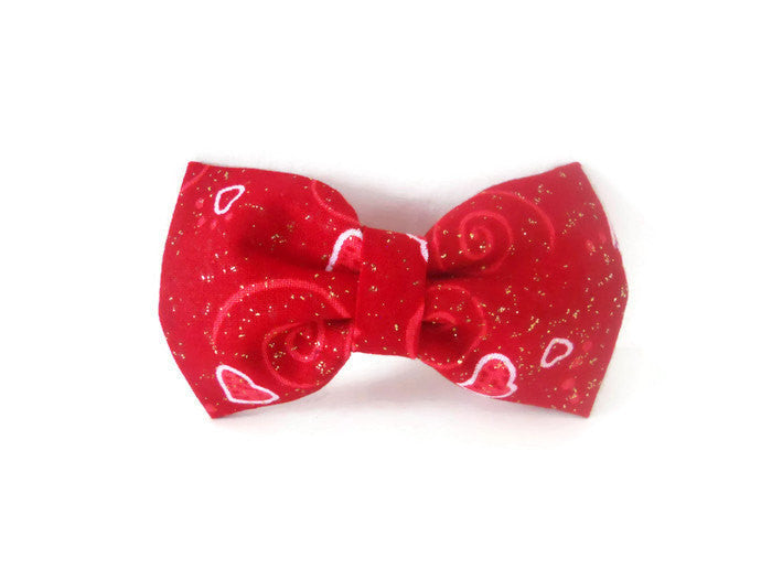 Red Valentine Bow Tie/Flower - Charlotte's Pet