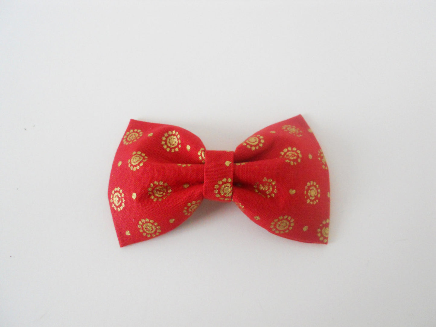 Red and Gold Bow Tie/Flower - Charlotte's Pet