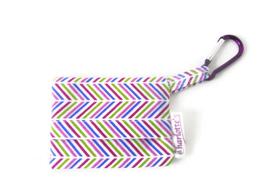 Purple Multicolored Herringbone Waste Bag Holder - Charlotte's Pet