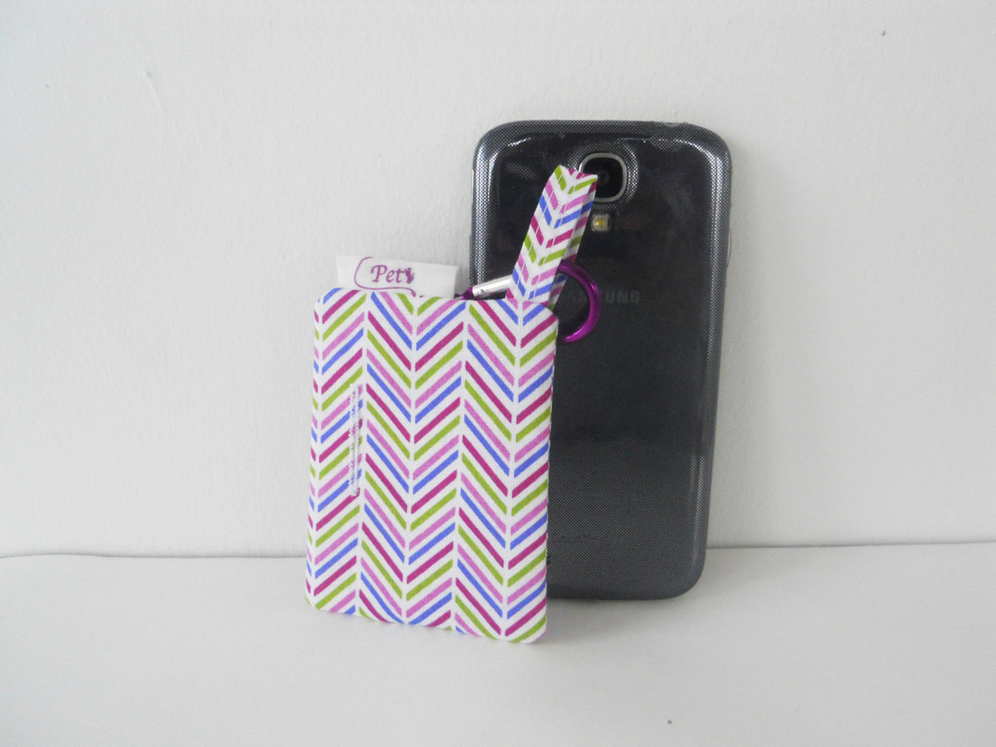 Purple Multicolored Herringbone Waste Bag Holder - Charlotte's Pet