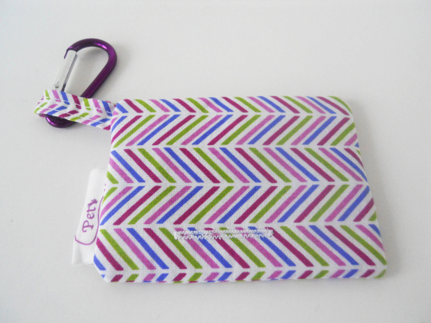 Purple Multicolored Herringbone Waste Bag Holder - Charlotte's Pet