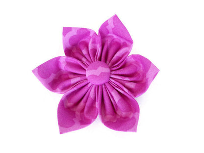 Purple Quatrefoil Bow Tie/Flower - Charlotte's Pet