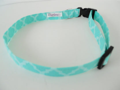 Teal Quatrefoil Collar - Charlotte's Pet