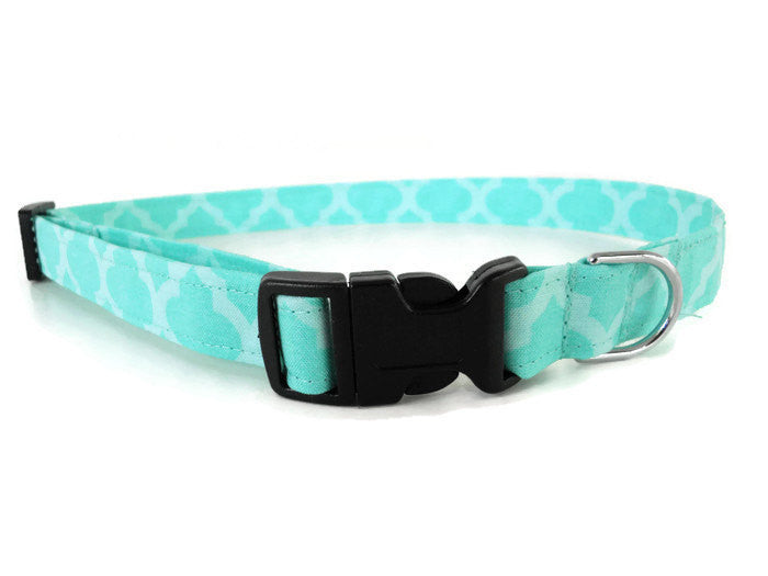 Teal Quatrefoil Collar - Charlotte's Pet