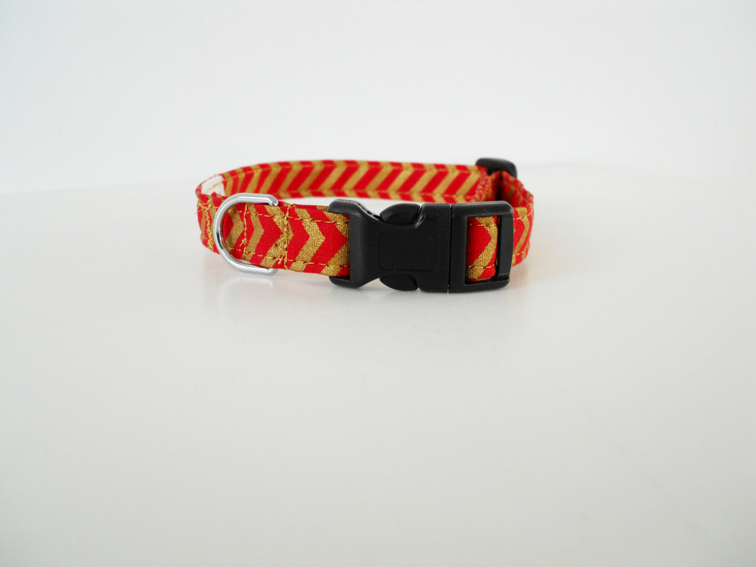 Red and Gold Chevron Collar - Charlotte's Pet