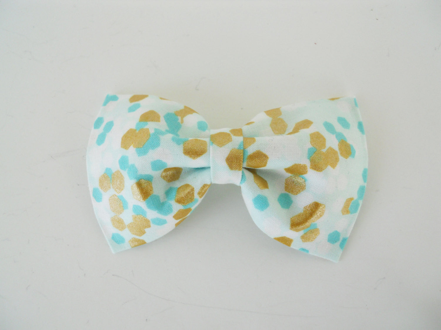 Teal and Gold Bow Tie/Flower - Charlotte's Pet