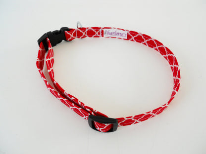 Red Quatrefoil Collar - Charlotte's Pet