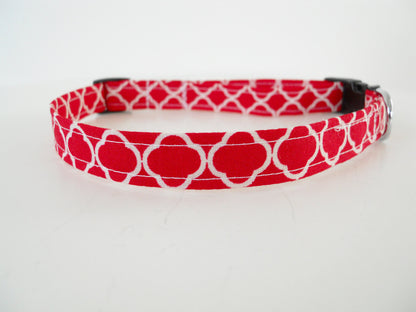 Red Quatrefoil Collar - Charlotte's Pet