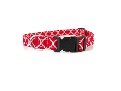 Red Quatrefoil Collar - Charlotte's Pet
