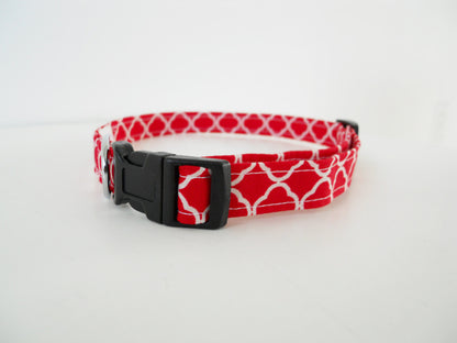 Red Quatrefoil Collar - Charlotte's Pet