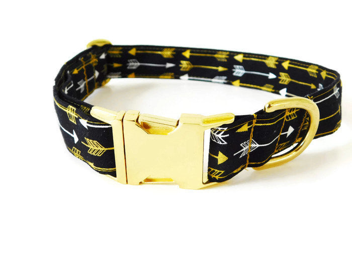 Black and Gold Arrow Collar - Charlotte's Pet