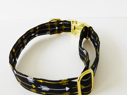 Black and Gold Arrow Collar - Charlotte's Pet