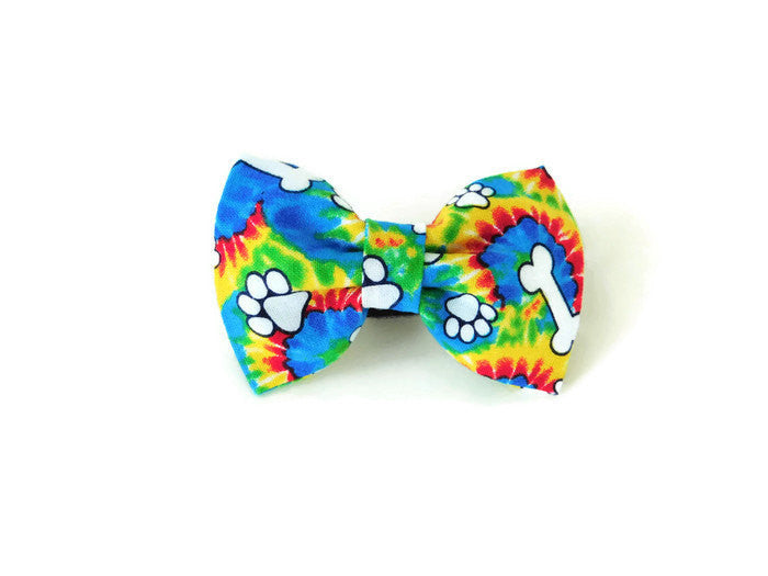 Tie Dye Rainbow Bow Tie/ Flower - Charlotte's Pet