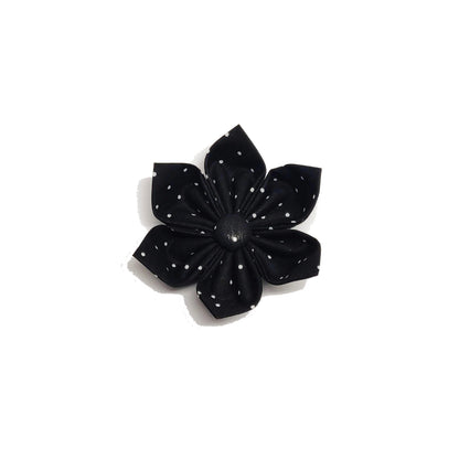 Mini Dots on Black Dog & Cat Bow Tie/ Collar Flower