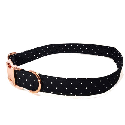 Mini Dots on Black Dog Collar/ Cat Collar