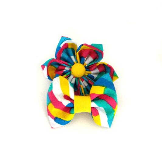 Paint Strokes Collar Flower/Bow Tie