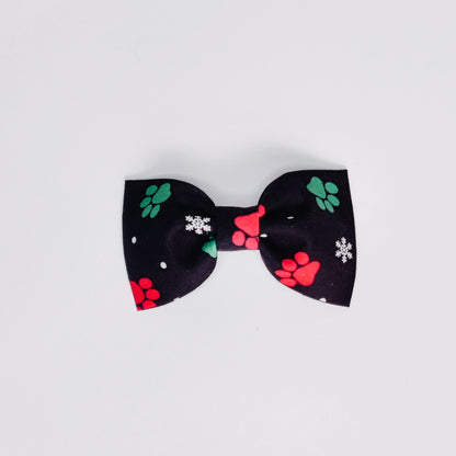 Pawprints and Snowflakes Dog & Cat Bow Tie/Collar Flower