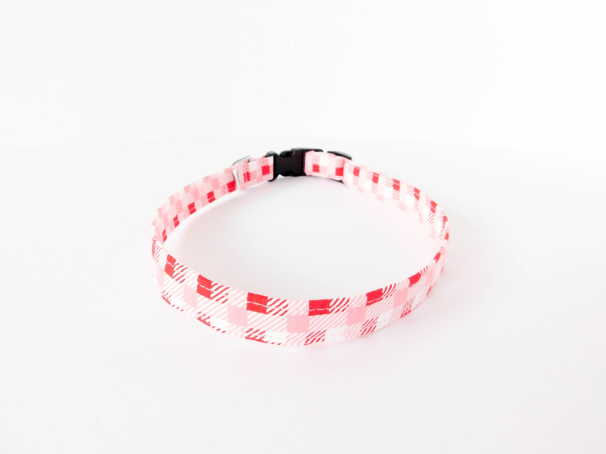 Red and Pink Checker Collar - Charlotte's Pet