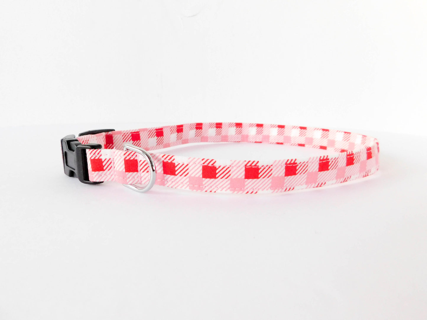 Red and Pink Checker Collar - Charlotte's Pet