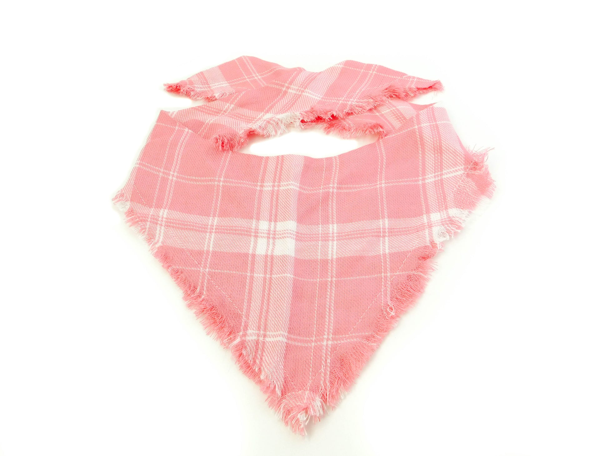 Pink Plaid Fringe Bandana - Charlotte's Pet