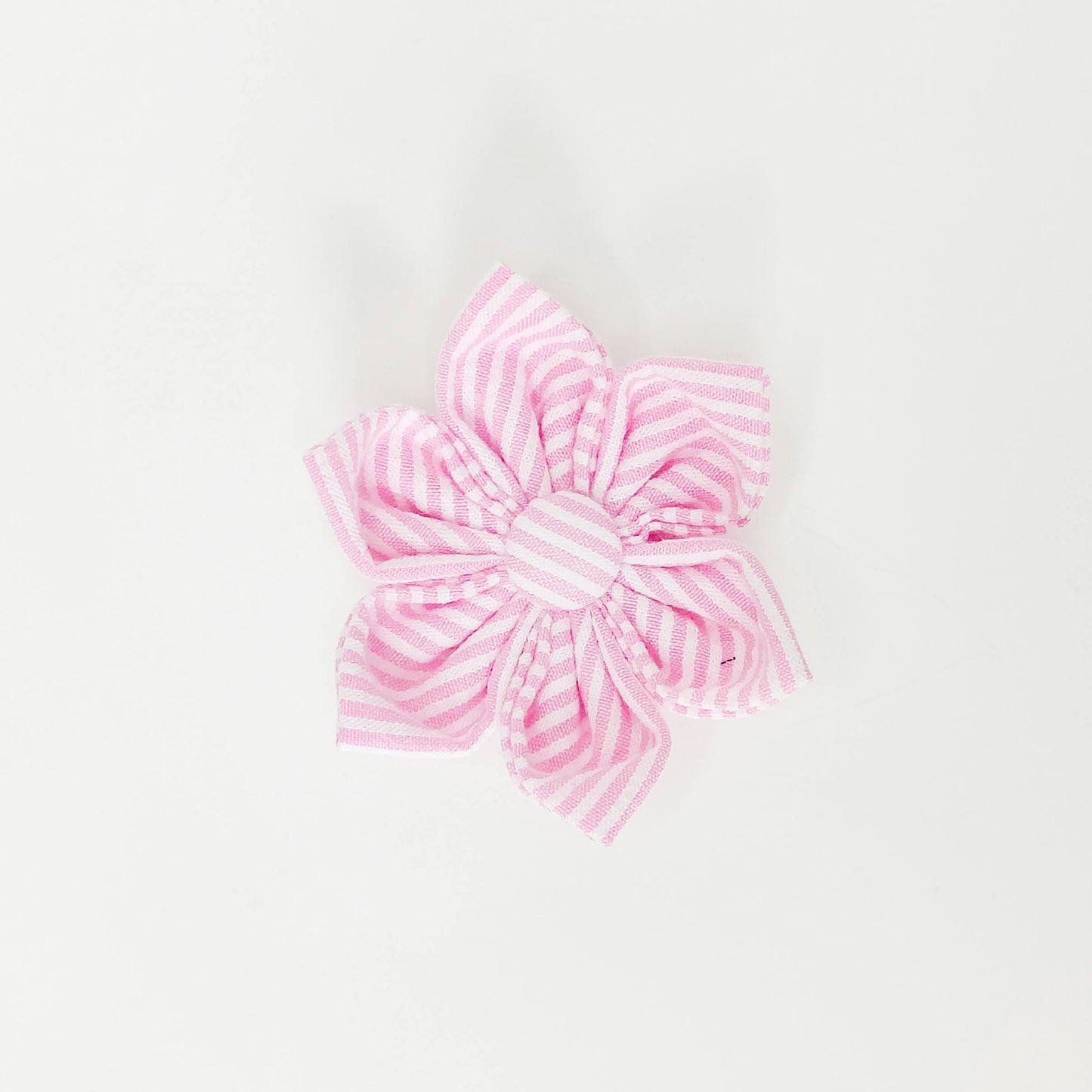 Seersucker Pink Dog & Cat Bow Tie/Collar Flower
