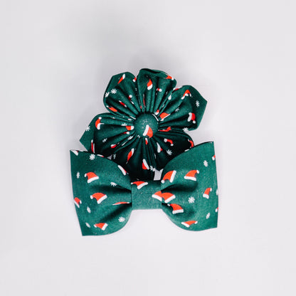 Santa Hats Dog & Cat Bow Tie/Collar Flower