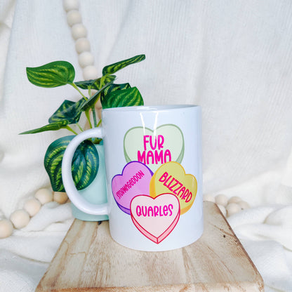 Pet Parent Conversation Hearts Mug