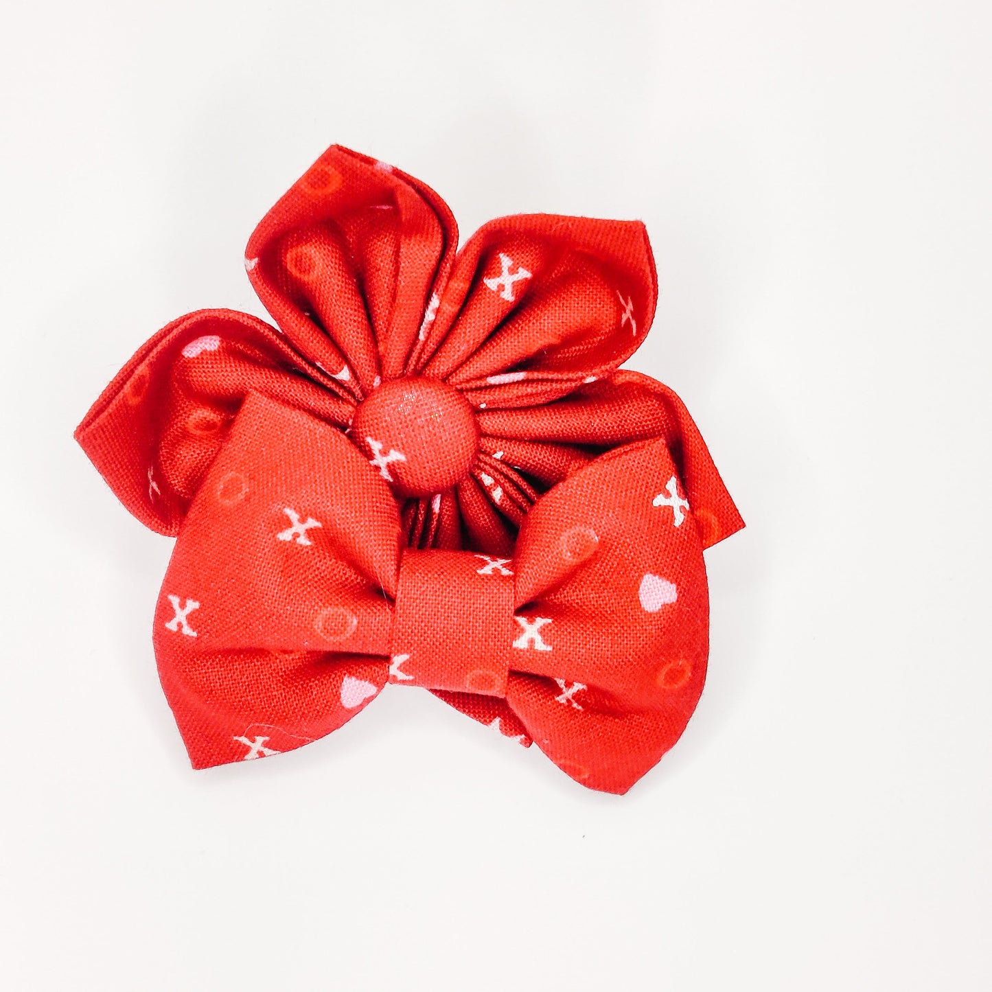 XOXO Red Valentine Dog & Cat Bow Tie/Collar Flower